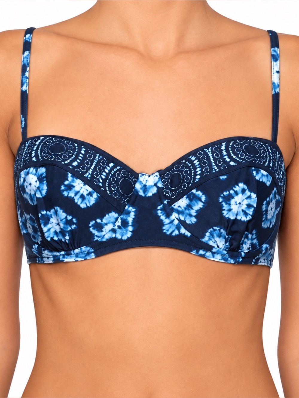 MICHAEL Michael Kors Floral Underwire Tie-Dye Bikini Top